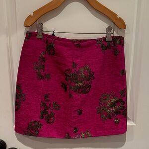 Free People Vibrant Pink Floral Mini Skirt